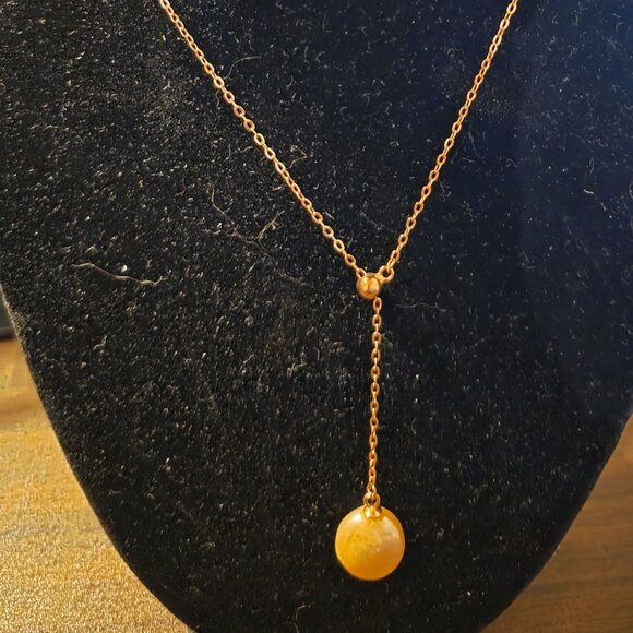 Jewelry - Rose Gold Pearl Dangle Necklace